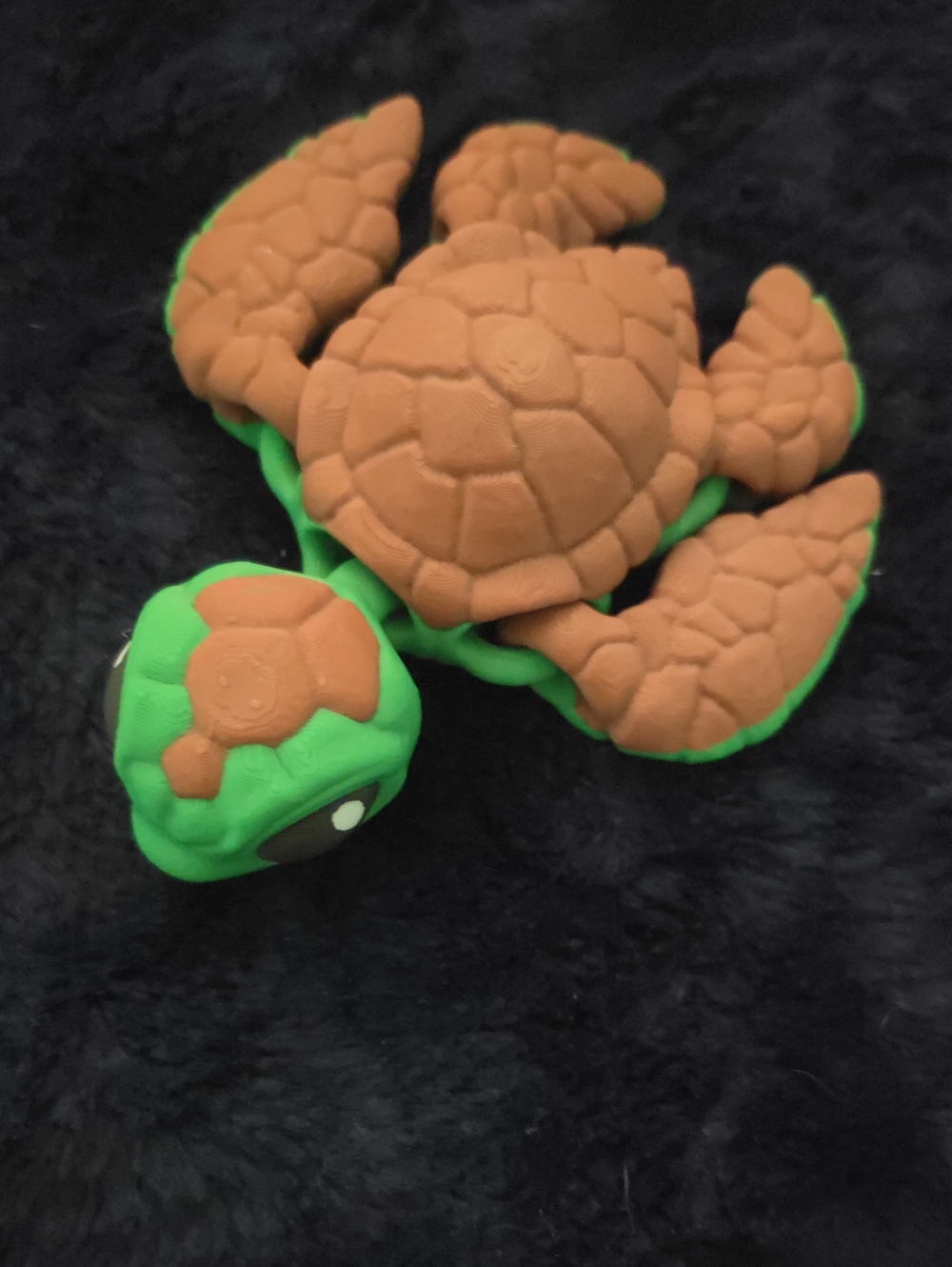 Plush Sea Turtle Pet Toy - Green and Brown 3d Printed
